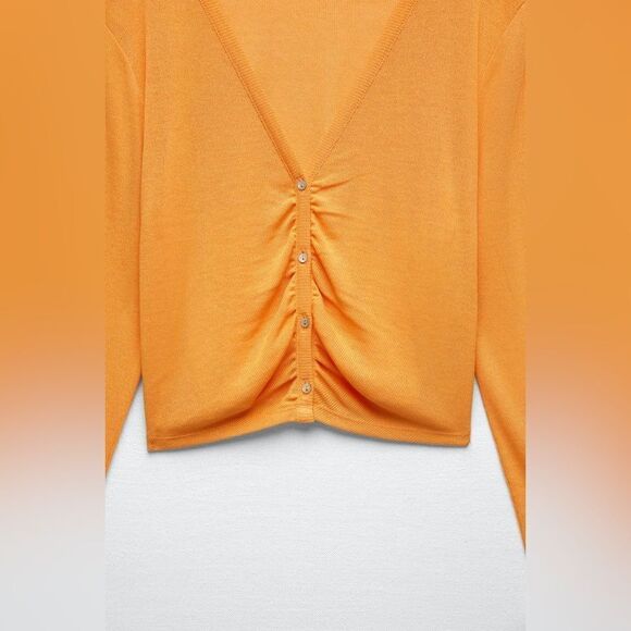 ZARA BUTTONED RUCHED JACKET - Picture 8 of 8